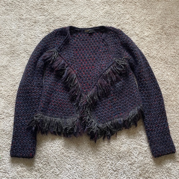 Maje Mask Bouclé Cardigan size 1 - Picture 3 of 9